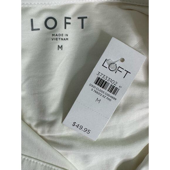 LOFT off white long sleeves buttoned top size Medium - Picture 3 of 9